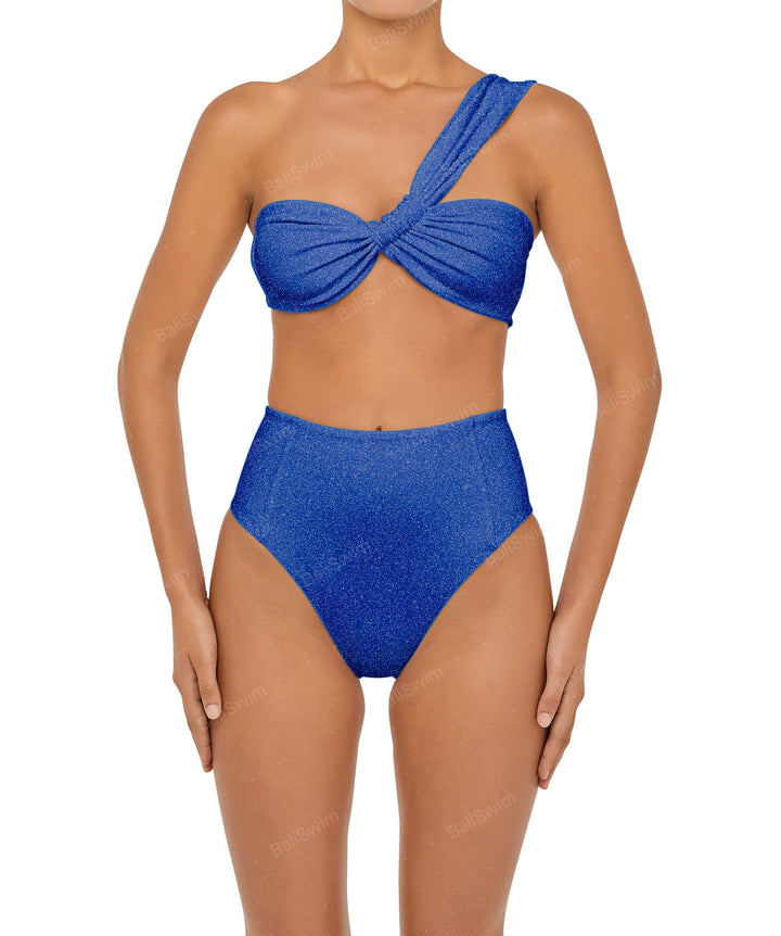 BSWS-T92 Ruched One Shoulder Bikini Top