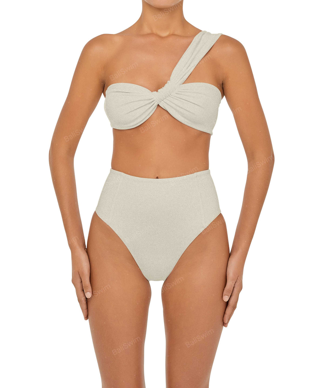 BSWS-T92 Ruched One Shoulder Bikini Top
