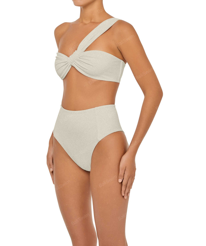 BSWS-T92 Ruched One Shoulder Bikini Top