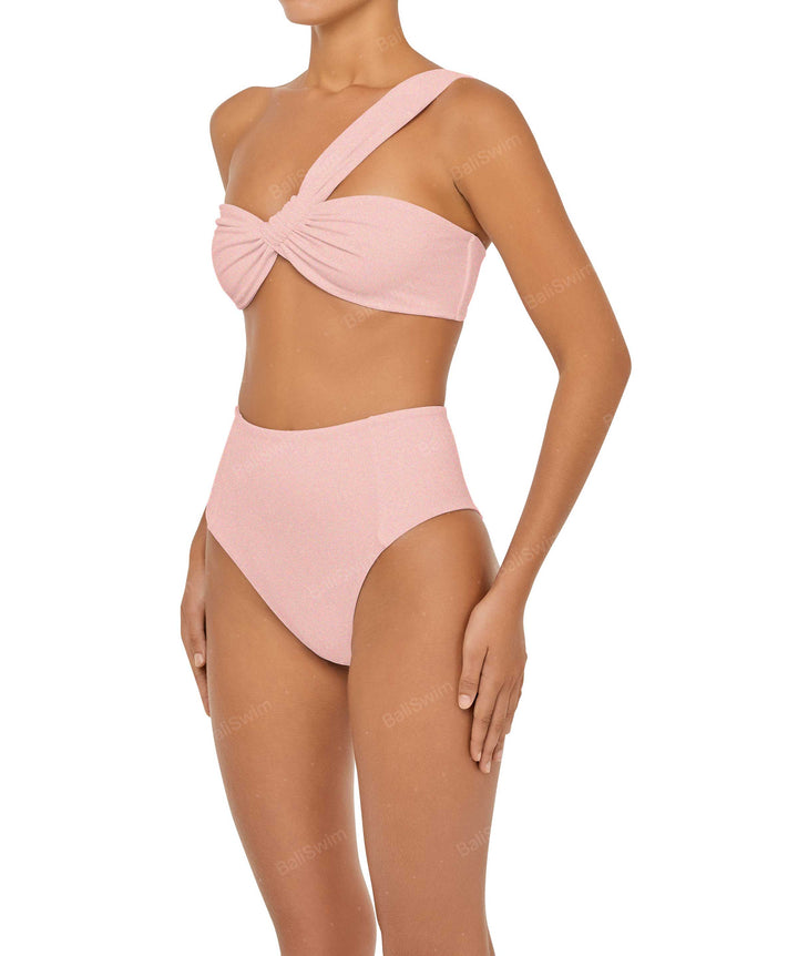 BSWS-T92 Ruched One Shoulder Bikini Top