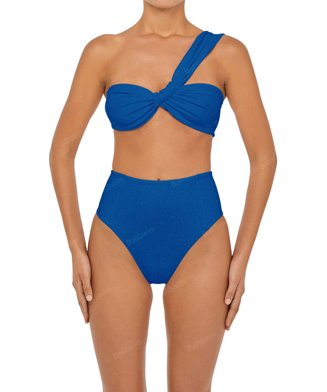 BSWS-T92 Ruched One Shoulder Bikini Top