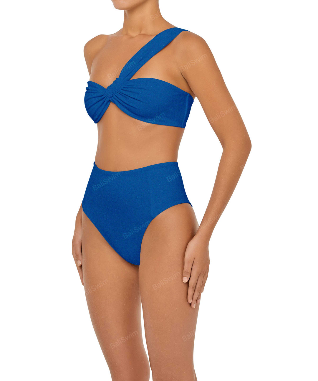 BSWS-T92 Ruched One Shoulder Bikini Top