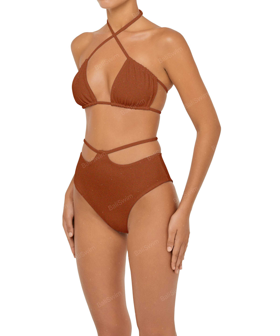 BSWS-B93 High Rise Waist Strap Bikini Bottom
