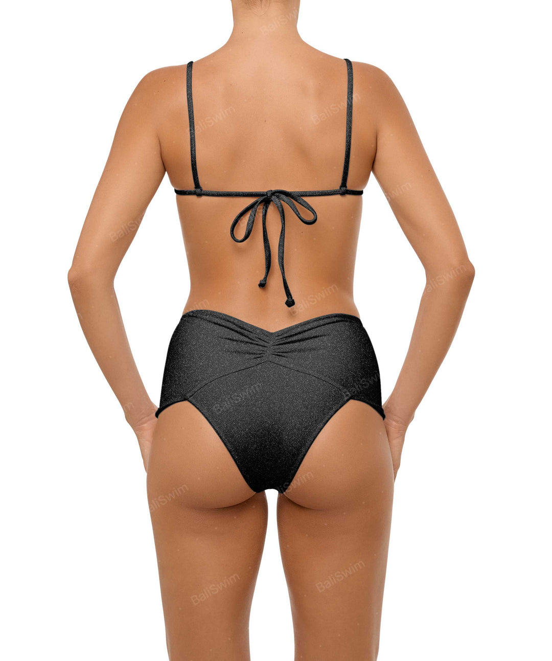 BSWS-B97 Ruched High Rise Bikini Bottom
