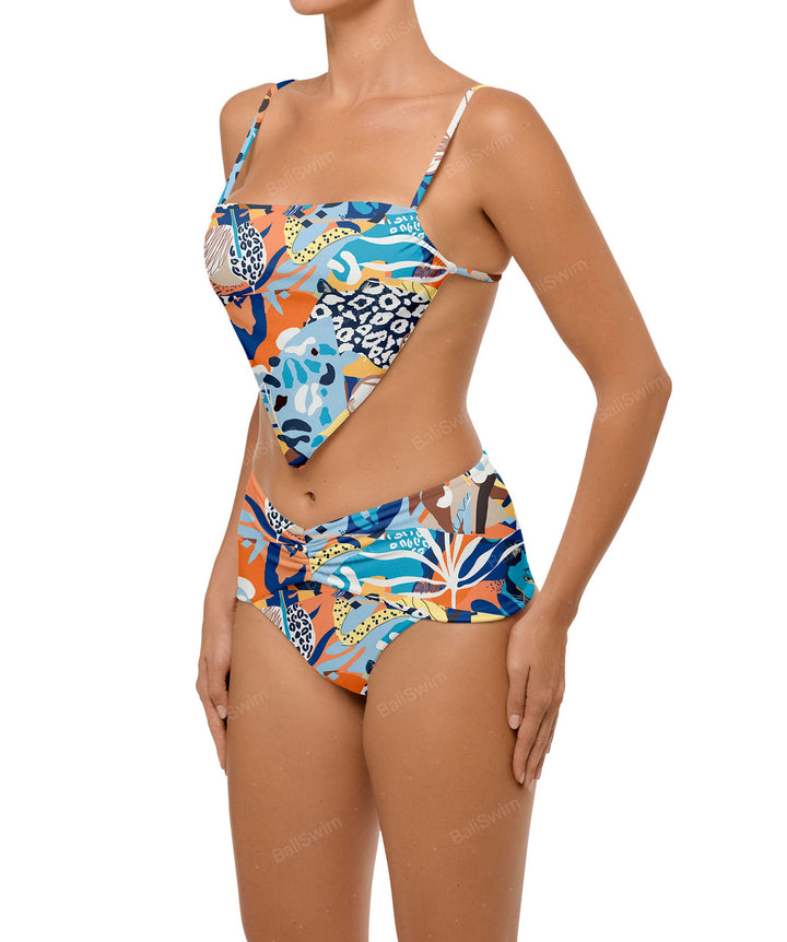 BSWS-B97 Ruched High Rise Bikini Bottom