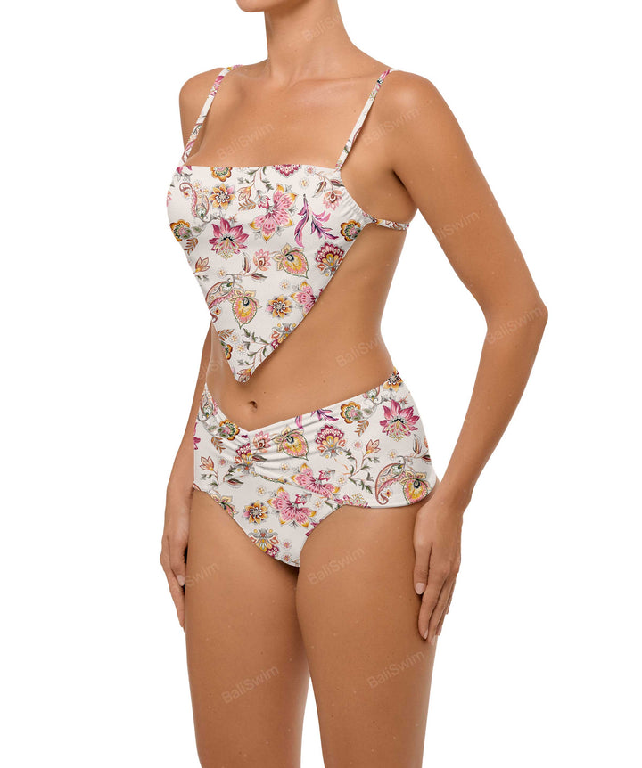BSWS-B97 Ruched High Rise Bikini Bottom