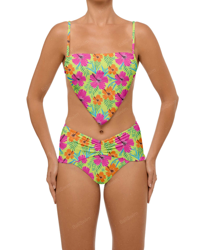 BSWS-B97 Ruched High Rise Bikini Bottom