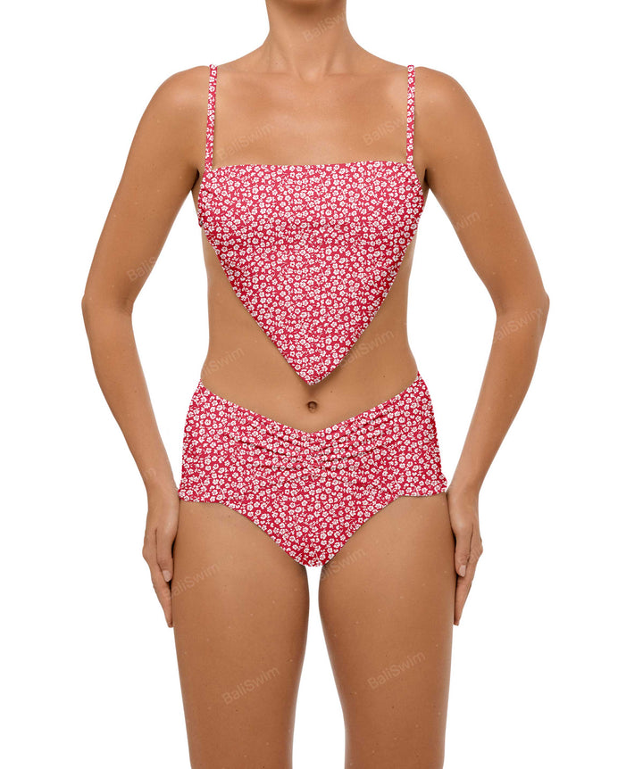 BSWS-B97 Ruched High Rise Bikini Bottom