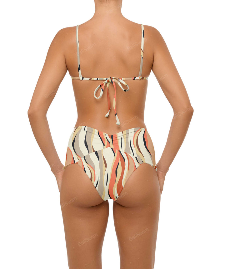 BSWS-B97 Ruched High Rise Bikini Bottom