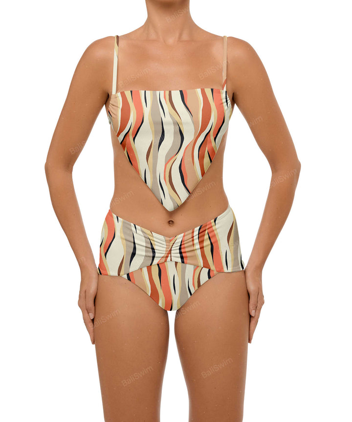 BSWS-B97 Ruched High Rise Bikini Bottom