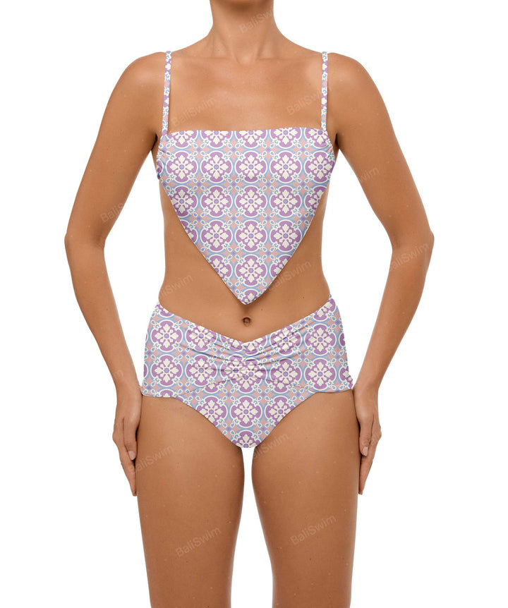 BSWS-B97 Ruched High Rise Bikini Bottom