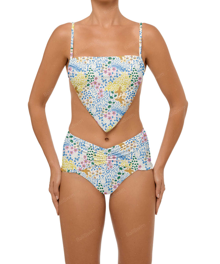 BSWS-B97 Ruched High Rise Bikini Bottom