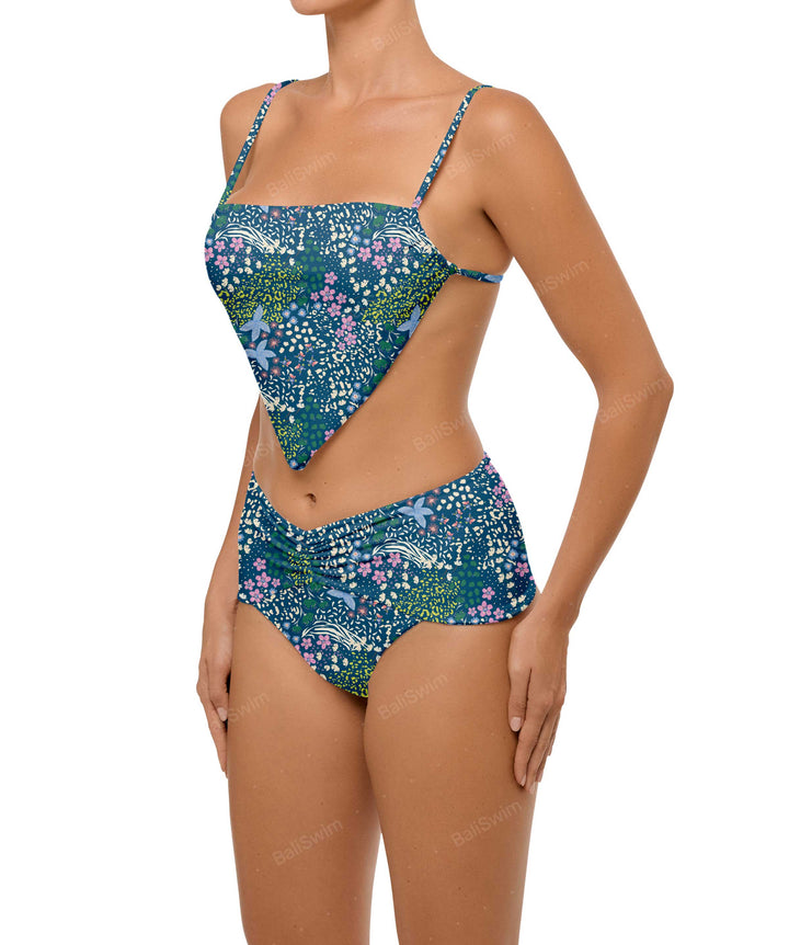 BSWS-B97 Ruched High Rise Bikini Bottom