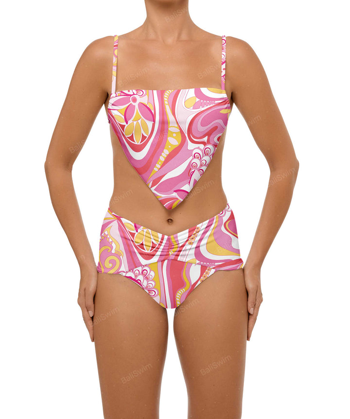 BSWS-B97 Ruched High Rise Bikini Bottom