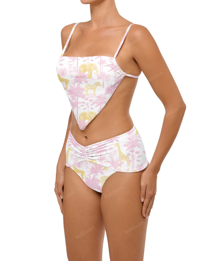 BSWS-B97 Ruched High Rise Bikini Bottom