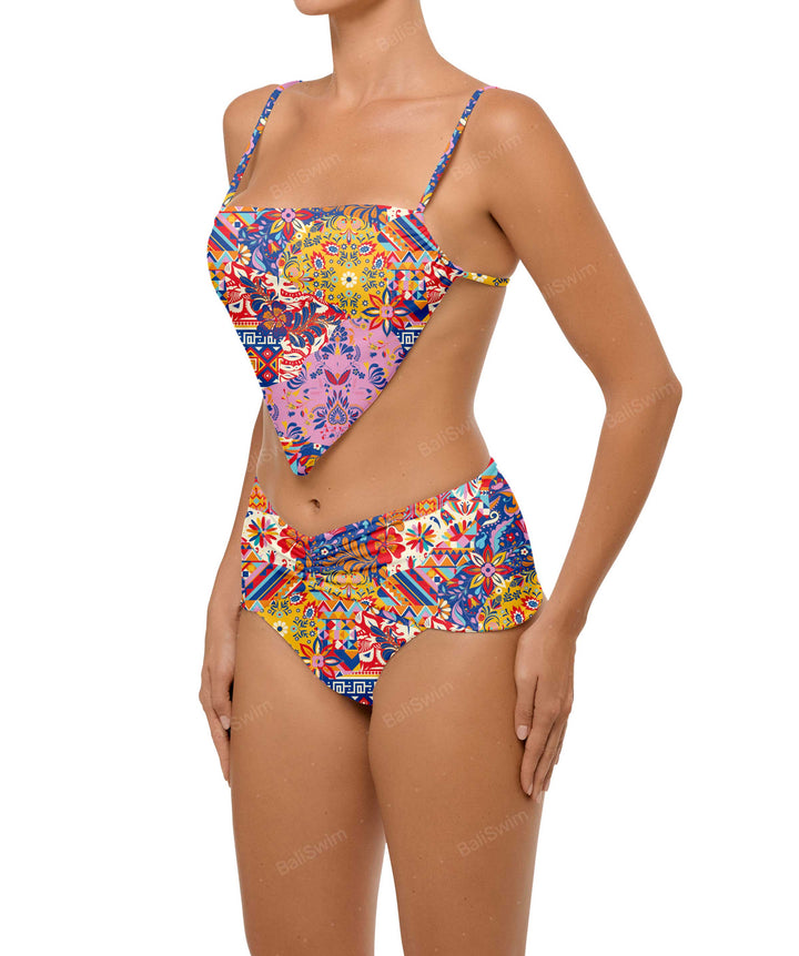 BSWS-B97 Ruched High Rise Bikini Bottom