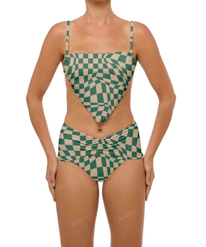 BSWS-B97 Ruched High Rise Bikini Bottom