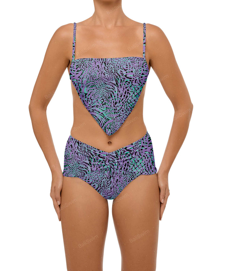 BSWS-B97 Ruched High Rise Bikini Bottom