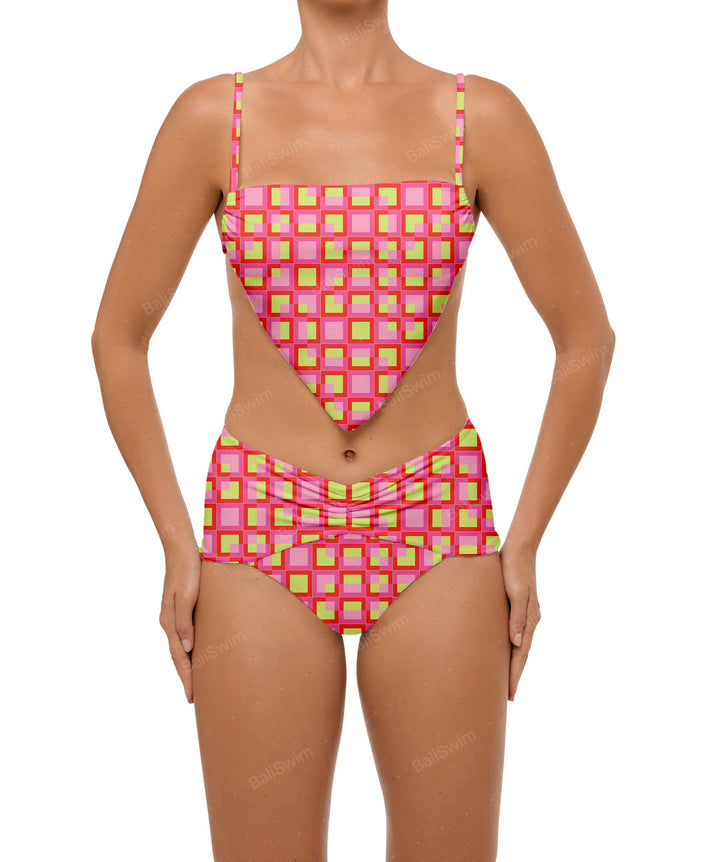 BSWS-B97 Ruched High Rise Bikini Bottom