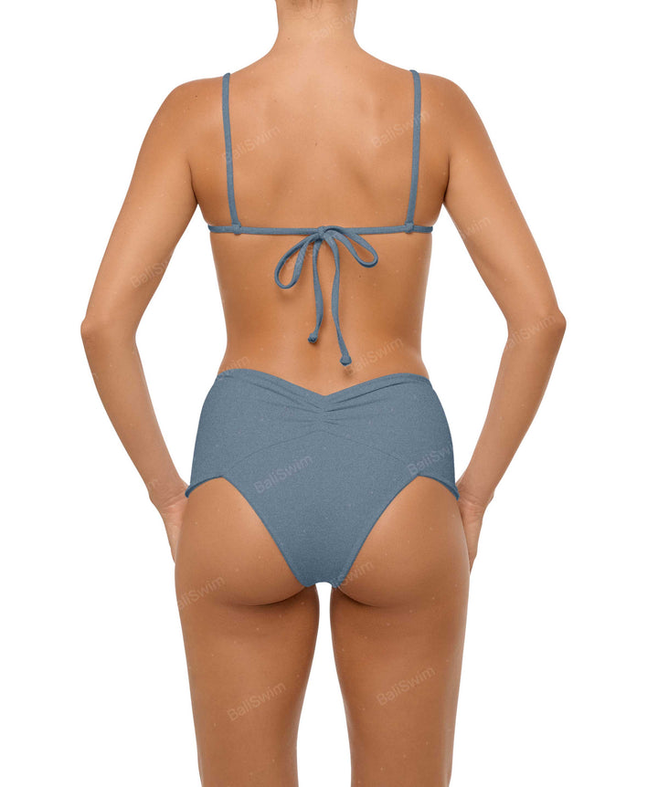 BSWS-B97 Ruched High Rise Bikini Bottom