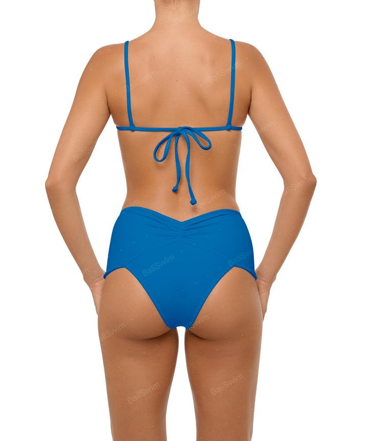 BSWS-B97 Ruched High Rise Bikini Bottom