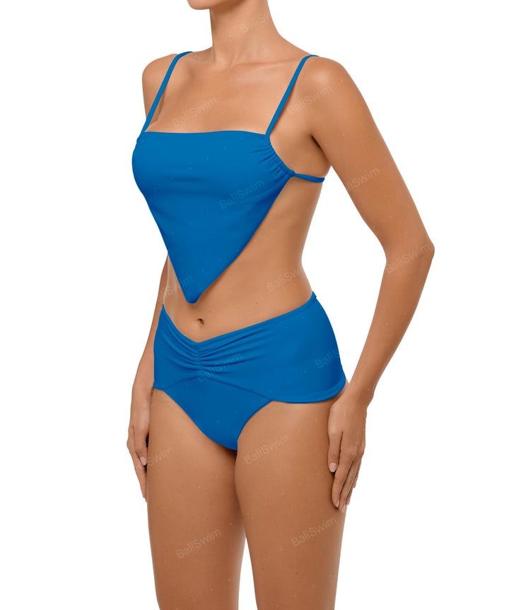 BSWS-B97 Ruched High Rise Bikini Bottom