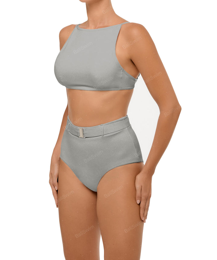 BSWS-B98 Belted High Rise Bikini Bottom