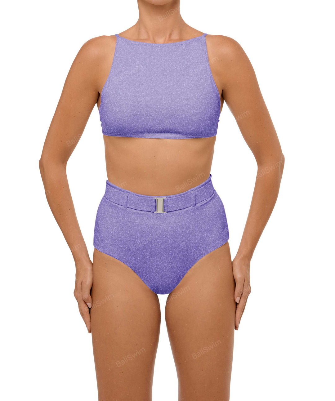 BSWS-B98 Belted High Rise Bikini Bottom