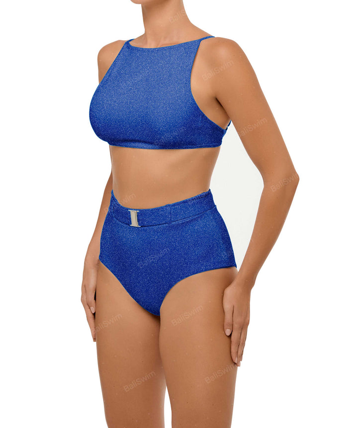 BSWS-B98 Belted High Rise Bikini Bottom