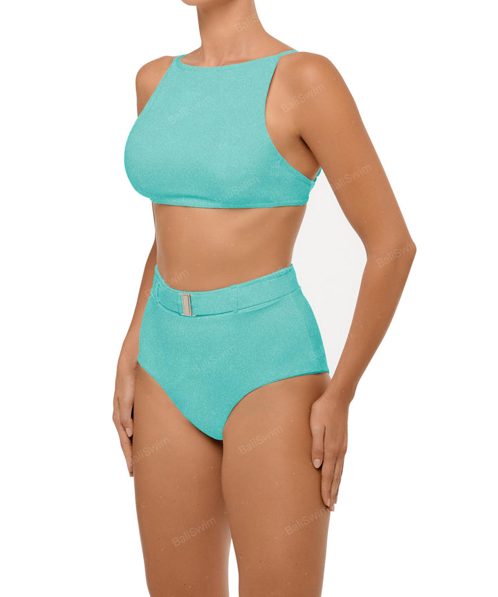 BSWS-B98 Belted High Rise Bikini Bottom