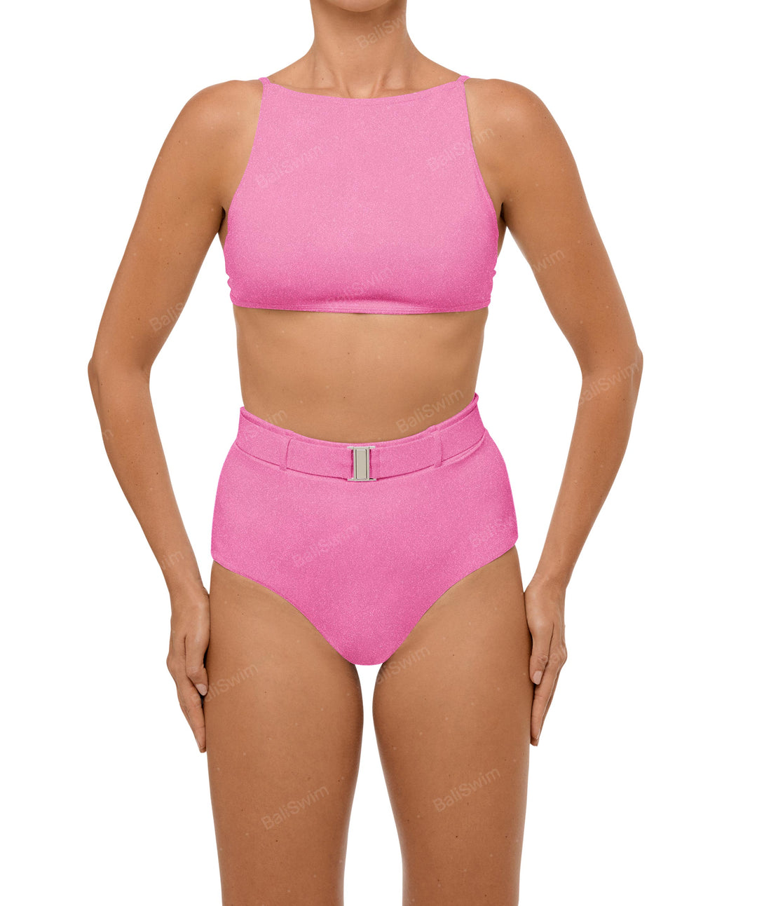 BSWS-B98 Belted High Rise Bikini Bottom
