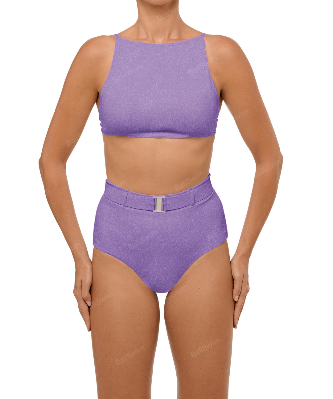 BSWS-B98 Belted High Rise Bikini Bottom