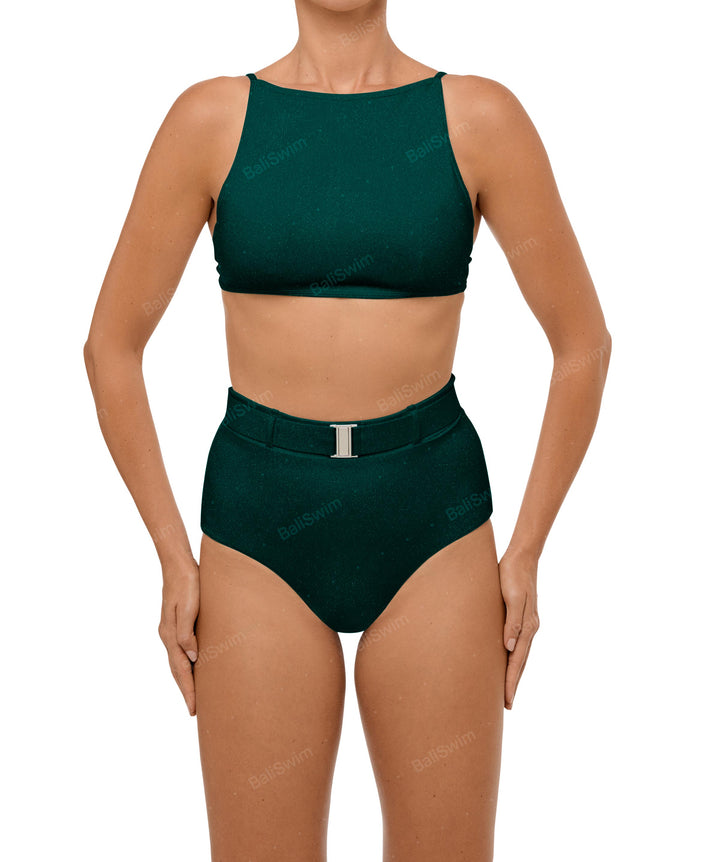 BSWS-B98 Belted High Rise Bikini Bottom