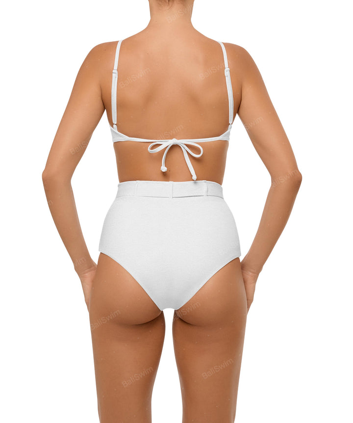 BSWS-B98 Belted High Rise Bikini Bottom