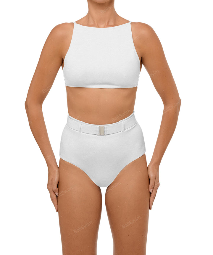 BSWS-B98 Belted High Rise Bikini Bottom