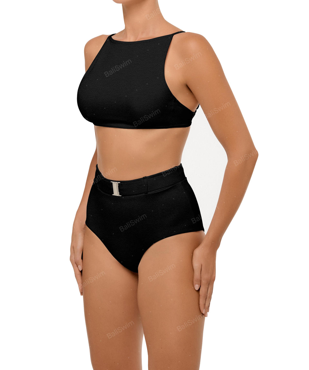 BSWS-B98 Belted High Rise Bikini Bottom