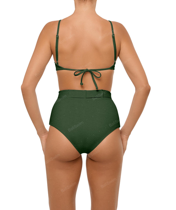 BSWS-B98 Belted High Rise Bikini Bottom