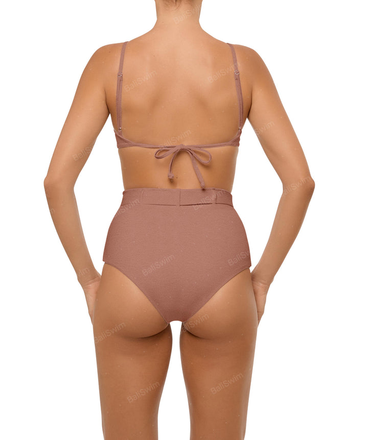 BSWS-B98 Belted High Rise Bikini Bottom