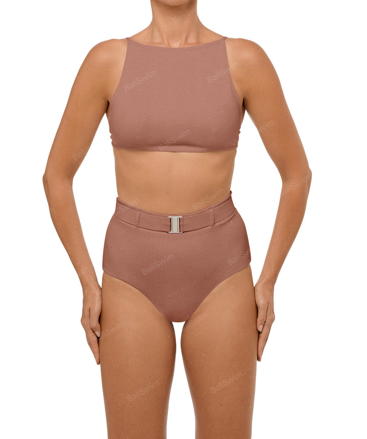 BSWS-B98 Belted High Rise Bikini Bottom