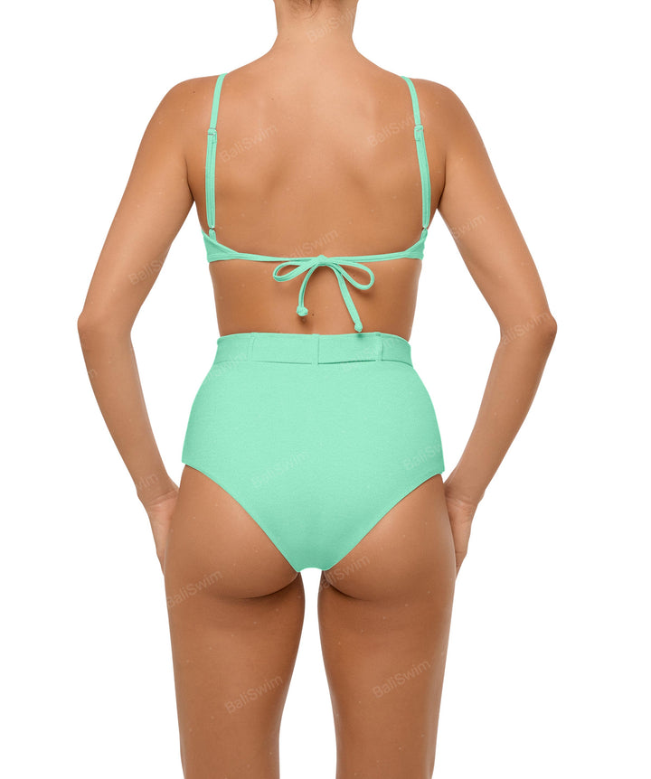 BSWS-B98 Belted High Rise Bikini Bottom