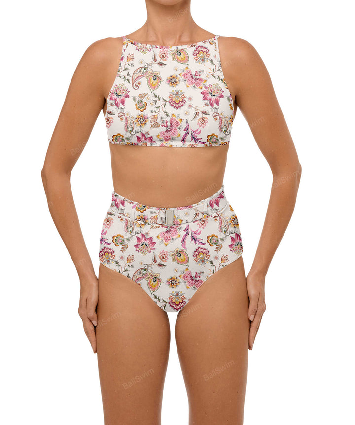 BSWS-B98 Belted High Rise Bikini Bottom