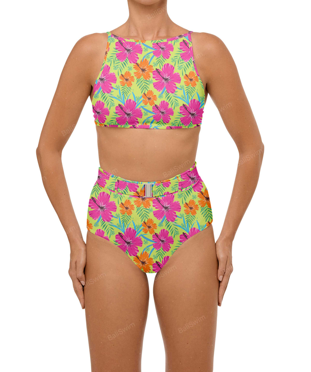 BSWS-B98 Belted High Rise Bikini Bottom