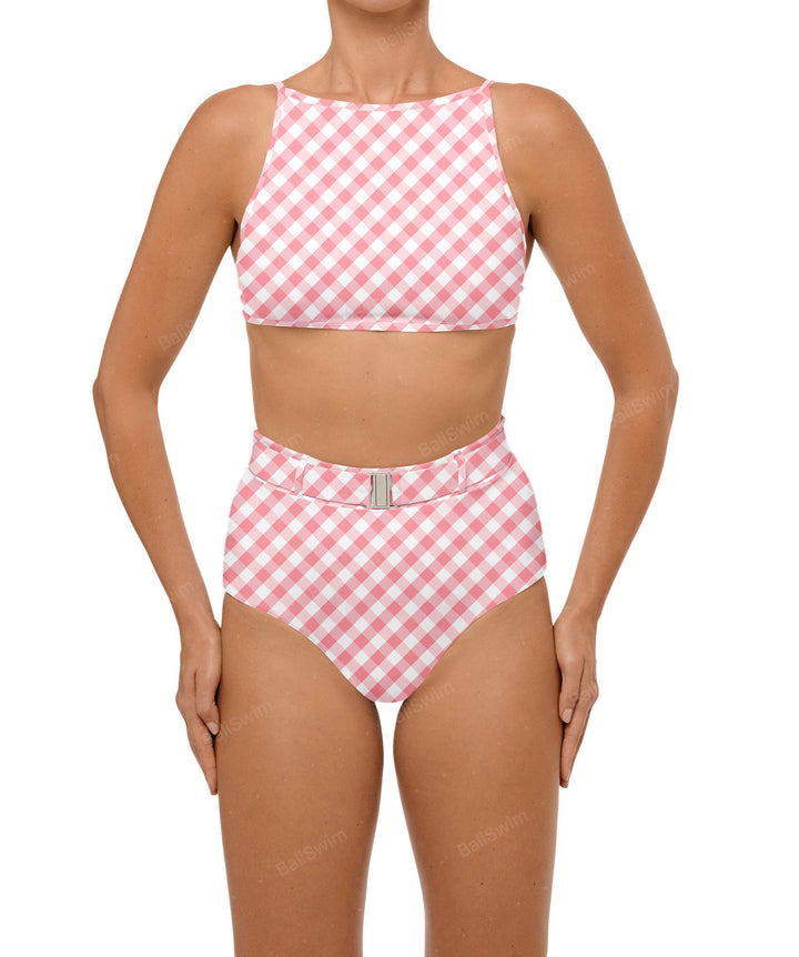BSWS-B98 Belted High Rise Bikini Bottom