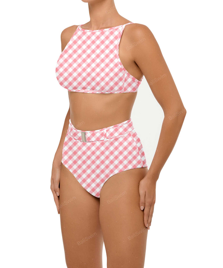 BSWS-B98 Belted High Rise Bikini Bottom