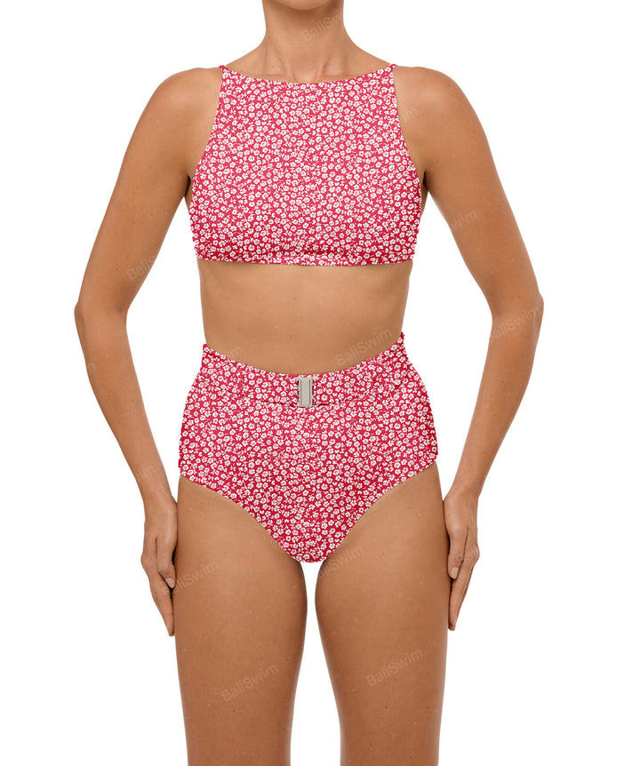 BSWS-B98 Belted High Rise Bikini Bottom