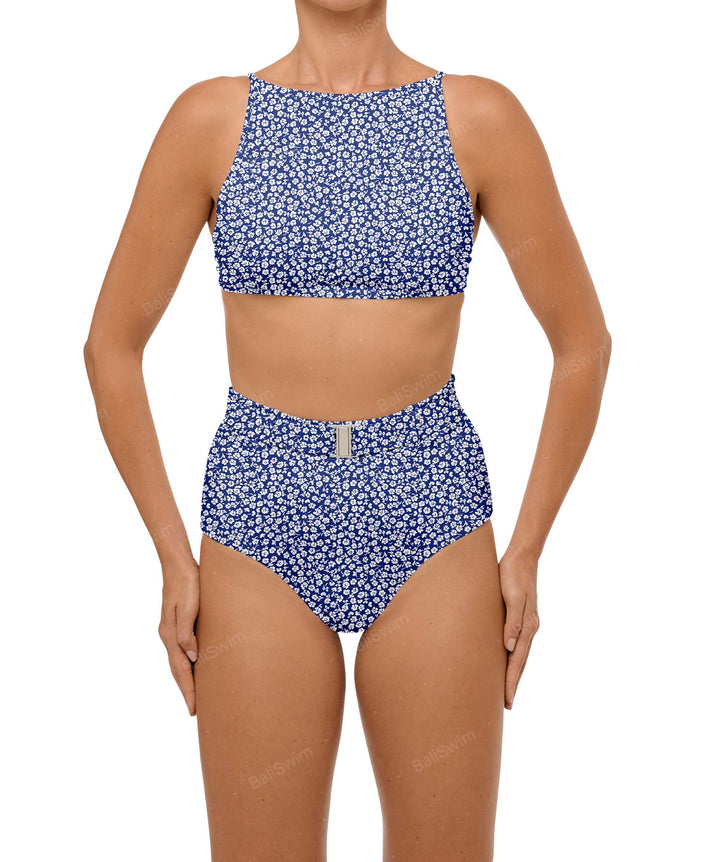BSWS-B98 Belted High Rise Bikini Bottom