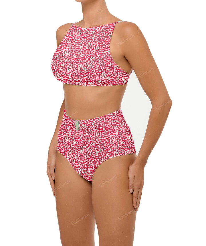 BSWS-B98 Belted High Rise Bikini Bottom