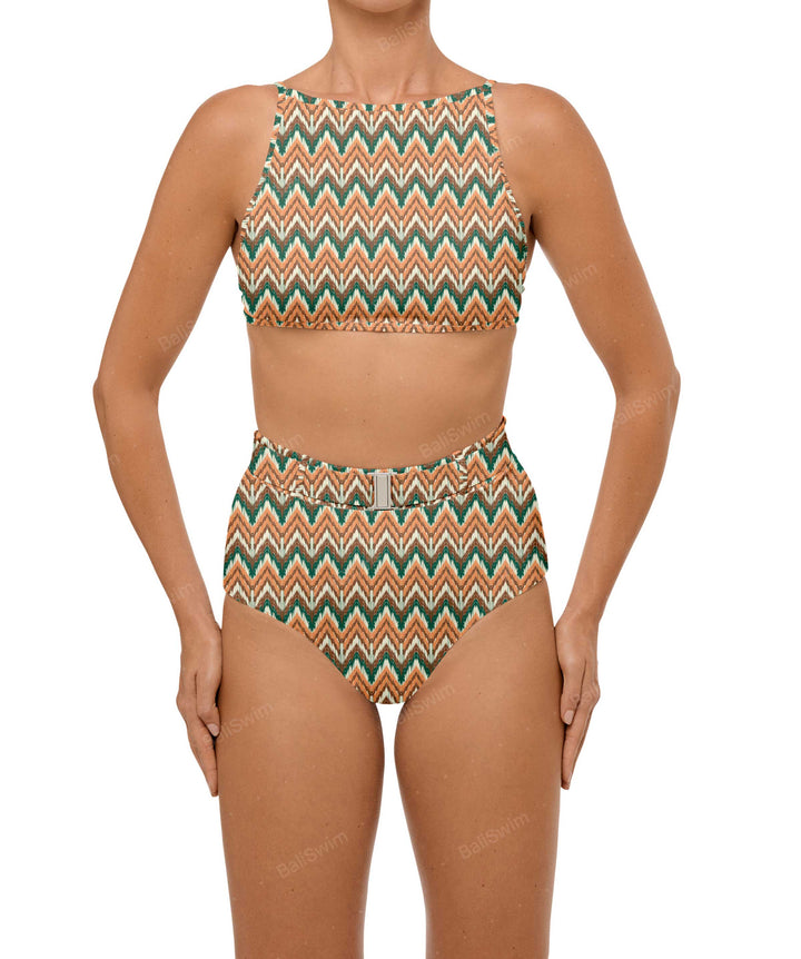 BSWS-B98 Belted High Rise Bikini Bottom