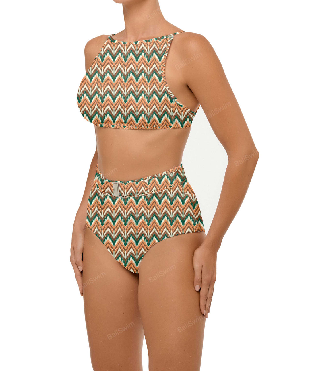 BSWS-B98 Belted High Rise Bikini Bottom