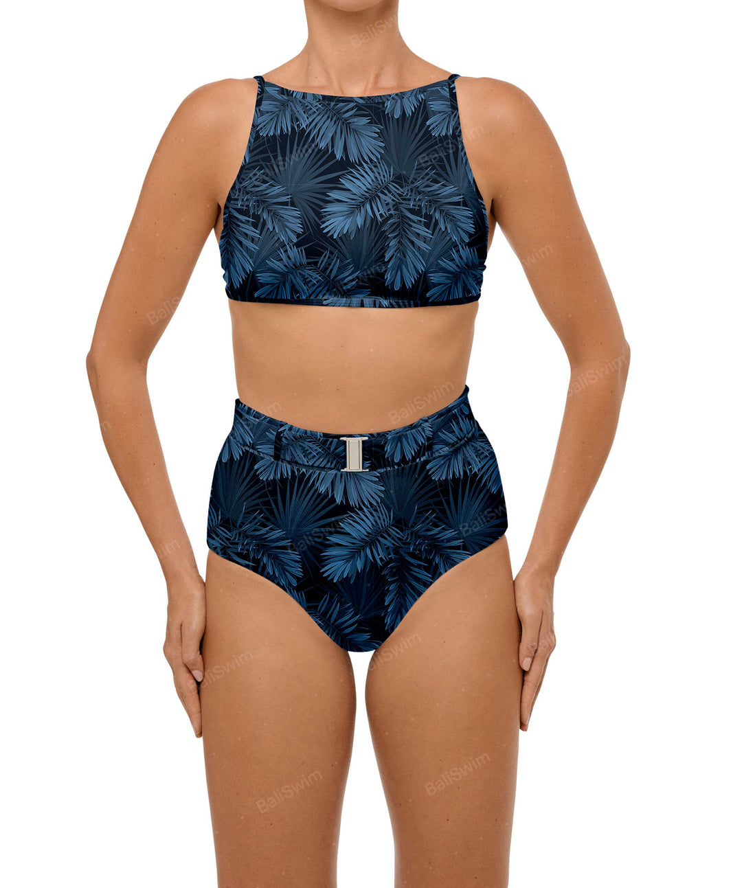 BSWS-B98 Belted High Rise Bikini Bottom